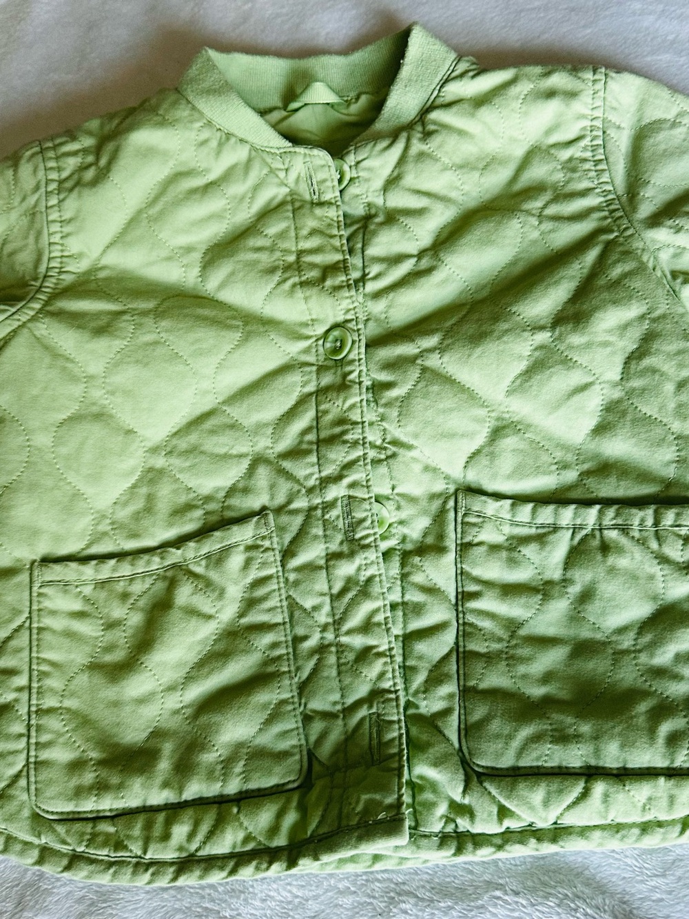 Cat & Jack Light Lime Quilted Puffer Jacket